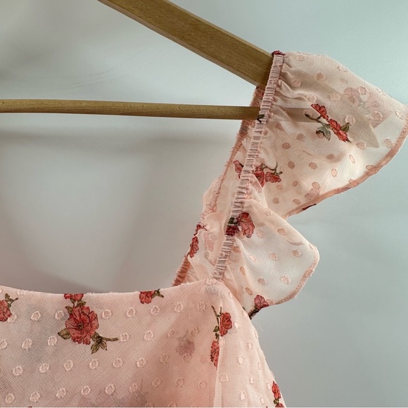 Forever 21 Pink Floral Ruffled Tank Top – Size Small - Picture 3 of 5